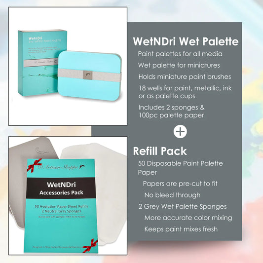 WetNDri Wet Palette + Refill Pack