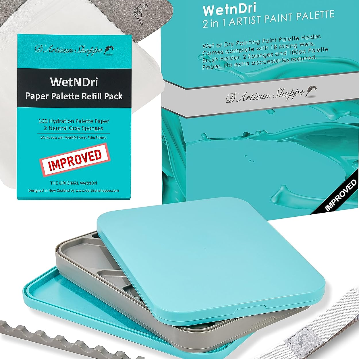 WetNDri Wet Palette Plus – 3-in-1 Paint Tray