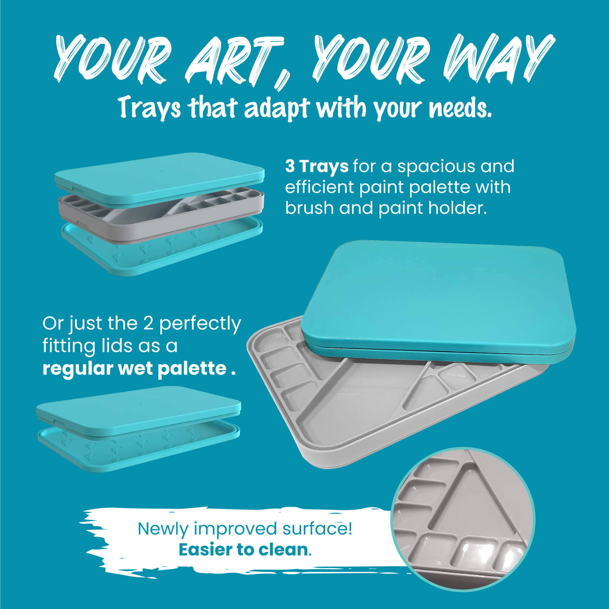WetNDri Palette Paper for Acrylic Paint. 50 Disposable Paint Palette Paper  and 2 Grey Wet Pallet Sponge Suitable for Stay Wet Palette for Acrylic