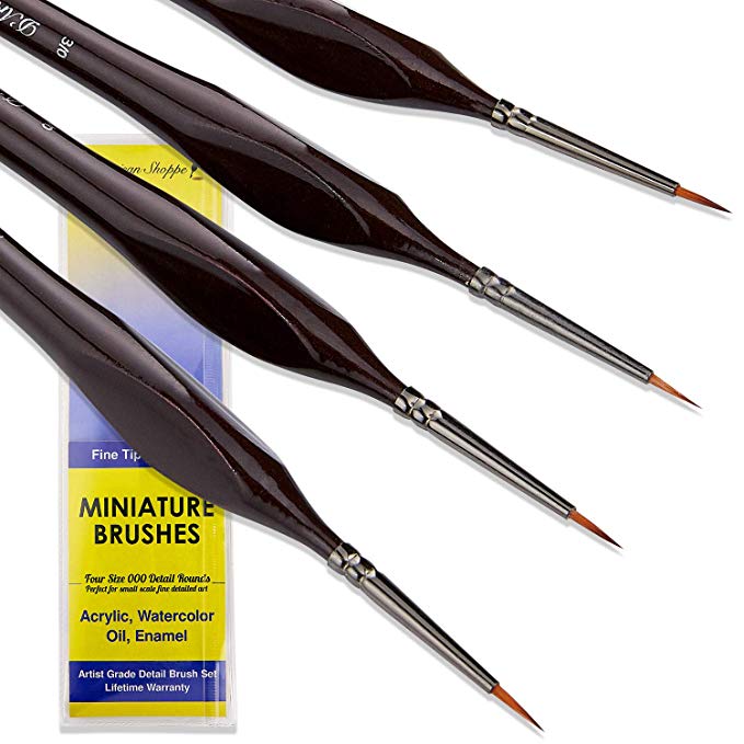 11pcs/set Professional Detail Paint Brush Fine Pointed Tip