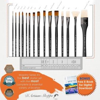 Maestro XV Art Paint Brush 15pc Set