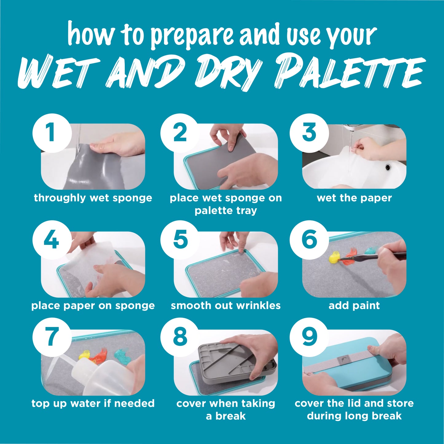 How to prepare and use WetNDri wet palette.